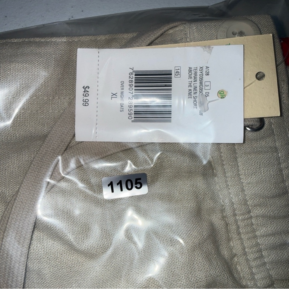 Guess Men's Linen Shorts khaki Size Xl Beige Drawstring New NWT Pockets - Picture 12 of 12